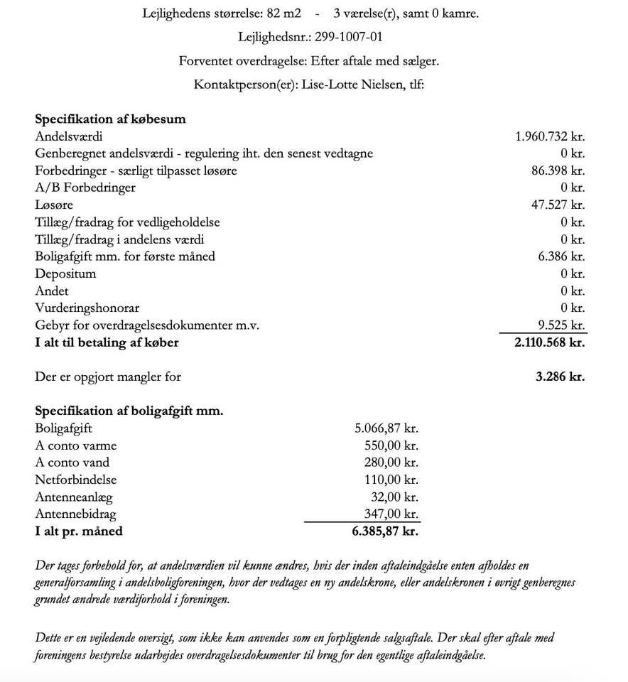 3-værelses andelsbolig, Vanløse, billede 1