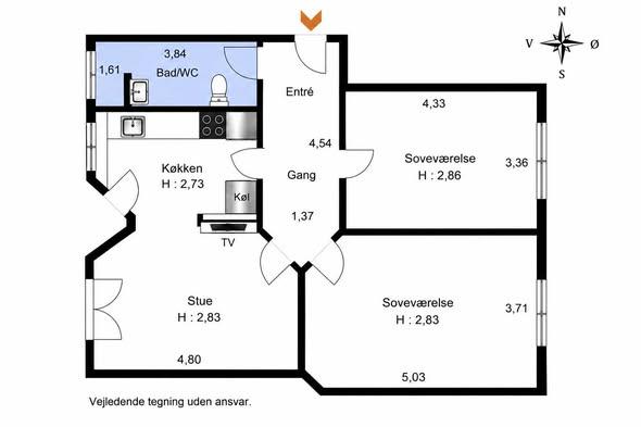 Andelsbolig på 101 m², Indre By, billede 1